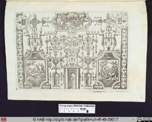 Grotesken, ornamentale Verzierungen und figürliche Darstellungen.
