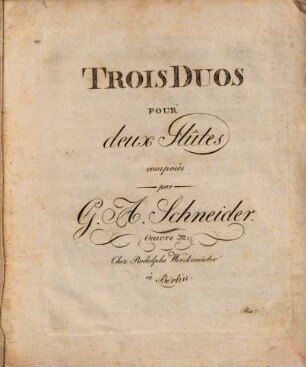 Trois duos pour deux flûtes : Oeuvre 32