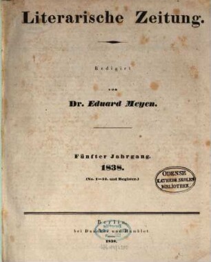 Literarische Zeitung. 5. 1838