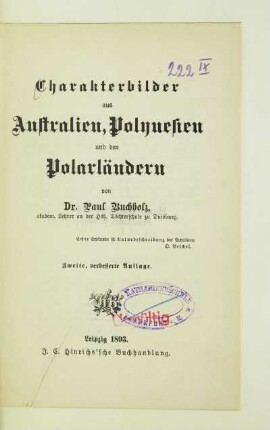 Abt. 9: Charakterbilder aus Australien, Polynesien und den Polarländern