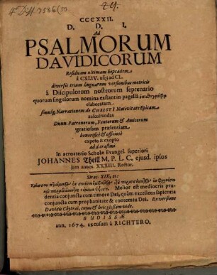 Ad Psalmorum Davidicorum residuam ultimam heptadem a CXLIV. usq. ad CL.