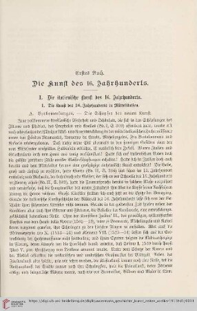 I. Die italienische Kunst des 16. Jahrhunderts