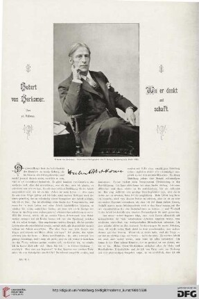 14: Hubert von Herkomer : wie er denkt und schafft