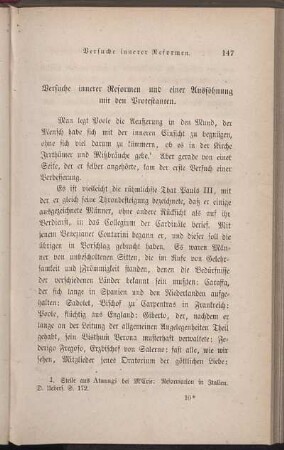 Versuche innerer Reformen und einer Aussöhnung mit den Protestanten.