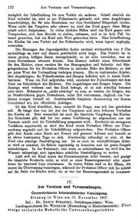 172-179, IV. Aus Vereinen und Versammlungen