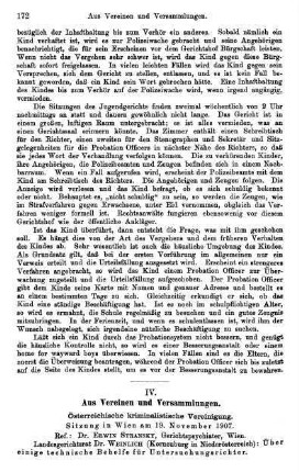 172-179, IV. Aus Vereinen und Versammlungen