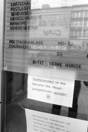 Hausverbot für Stadtstreicher in der Hauptpost am Europaplatz