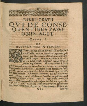 Libri Tertii Qui De Consequentibus Passionis Agit.