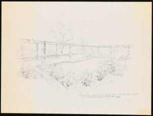 Umgestaltung eines Friedhof zur Erholungsanlage, Heuchelheim: Perspektivische Ansicht, Variante
