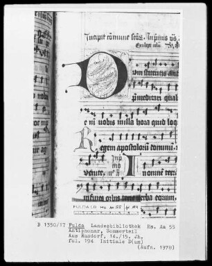 Anitiphonar, Sommerteil — Initiale D (um), Folio 194 recto