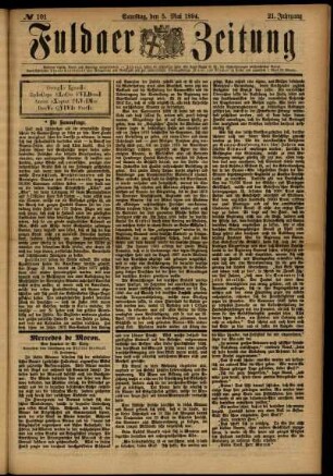 Ausgabe vom Samstag, den 05. Mai 1894.
