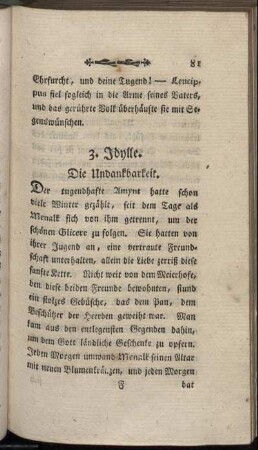 3. Idylle. Die Undankbarkeit.