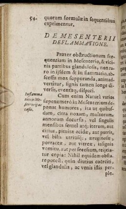 De Mesenterii Deflammatione