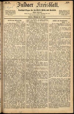 Ausgabe vom Mittwoch, den 12. Juli 1876.