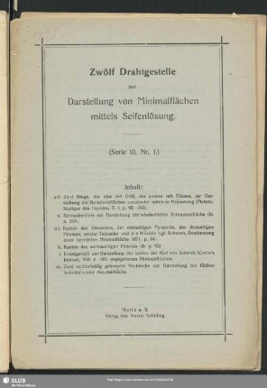 Zwölf Drahtgestelle zur Darstellung von Minimalflächen mittels Seifenlösung.