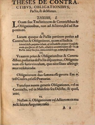 Theses communes de contractibus, & de pactis, propriae de mutuo : in academia Argentoratensi propositae