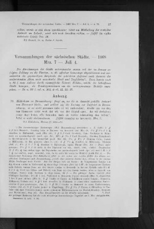 Versammlungen der sächsischen Städte. - 1468 Mrz. 7 - Juli 4.