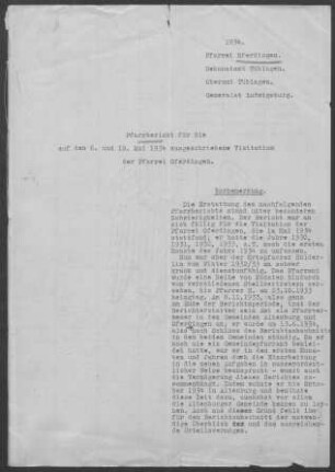 Oferdingen: Pfarrbericht 1934