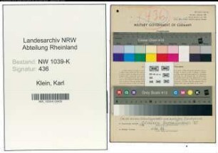 Entnazifizierung Karl Klein , geb. 11.11.1903 (Autoschlosser)