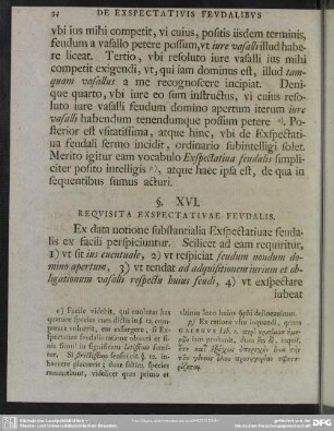 §. XVI. Requisita Exspectativae Feudalis