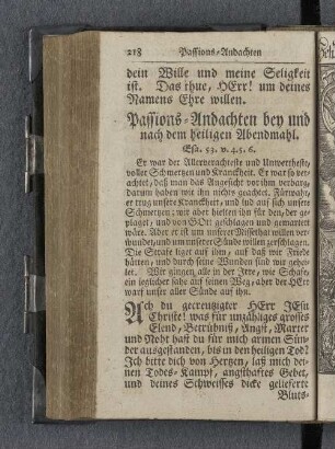 Passions-Andachten bey und nach dem heiligen Abendmahl.