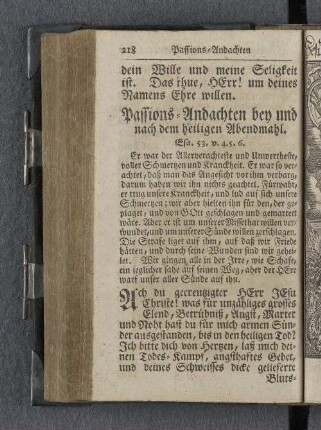 Passions-Andachten bey und nach dem heiligen Abendmahl.