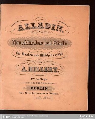 Alladin : neue Märchen und Fabeln für Knaben u. Mädchen