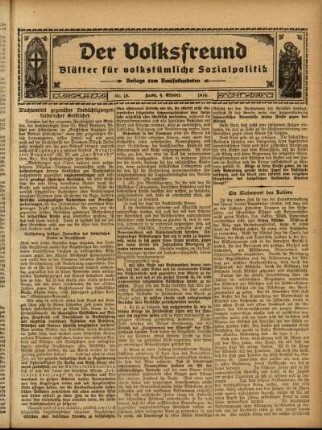 Ausgabe vom Sonntag, den 04. Oktober 1914.
