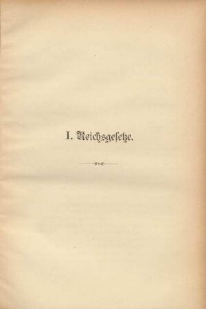 I. Reichsgesetze