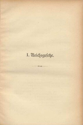 I. Reichsgesetze