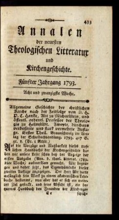 Acht und zwanzigste Woche