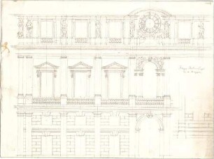 Zocher, Ernst; Italien; "Palazzo Porta-Lupi" - Teilansicht, Detail