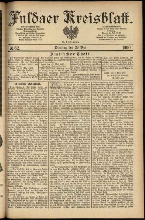 Ausgabe vom Dienstag, den 29. Mai 1900.