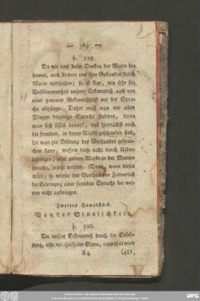 Zweites Haupstück. Von der Sinnlichkeit.