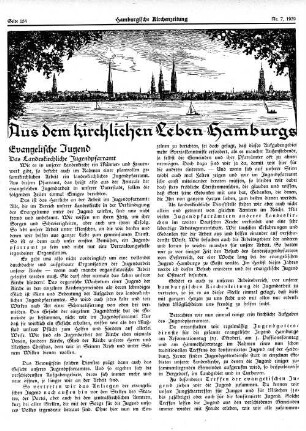 Aus dem kirchlichen Leben Hamburgs