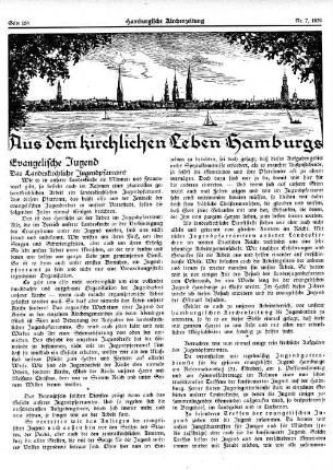 Aus dem kirchlichen Leben Hamburgs