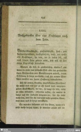 XXII. Nachgedanken über eine Kraftsuppe nach dem Tode