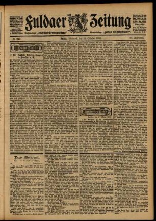 Erste Ausgabe vom Mittwoch, den 28. Oktober 1903.
