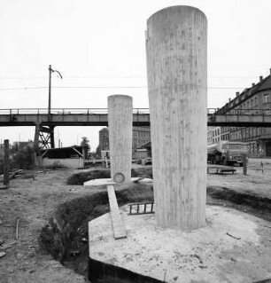 Bau der Vogesenbrücke beim Entenfang.