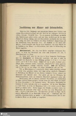 Anhang. Ausführung von Mauer- und Betonarbeiten