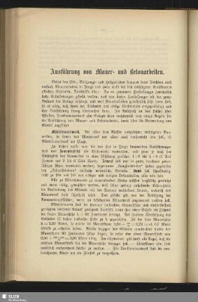 Anhang. Ausführung von Mauer- und Betonarbeiten
