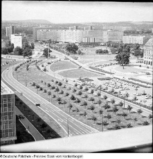 Pirnaischer Platz (Blicke vom Hochhaus, Hubkran, Fußgängertunnel)