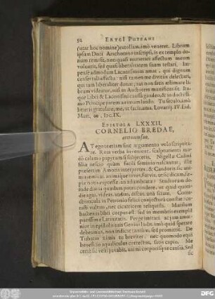 Epistola LXXXII. Cornelio Bredae, aeternum suo.