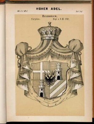 Taf. 316. Rezzonico, Fürsten. Dipl. v. 8. III. 1761.