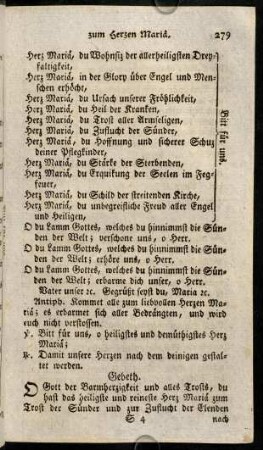 279-289, Gebether. - Rosenkraenzlein zur Ehre des heiligsten Herzens Mariae.