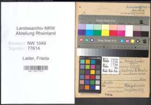 Entnazifizierung Frieda Leder , geb. 25.05.1888 (Gewerbelehrerin)