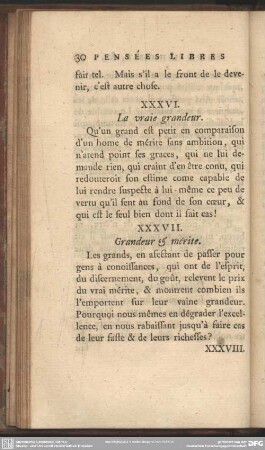 XXXVI. La vraie grandeur