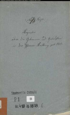 Kirchenbuchduplikat der katholischen Gemeinde Rietberg, Kreis Wiedenbrück (GHT 1818) (Gemeinde: Katholische Gemeinde Rietberg, Kreis Wiedenbrück)