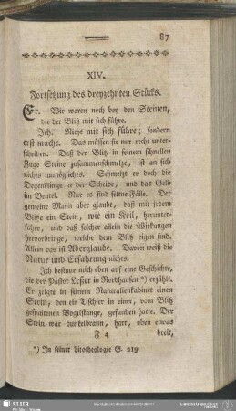 XIV. Fortsetzung des dreyzehnten Stücks