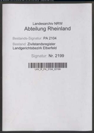 Geburtsregister Heiligenhaus